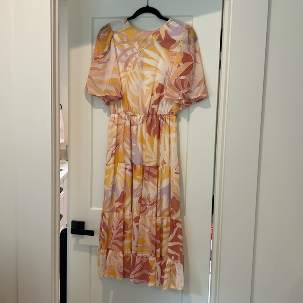 Pink lily midi dress